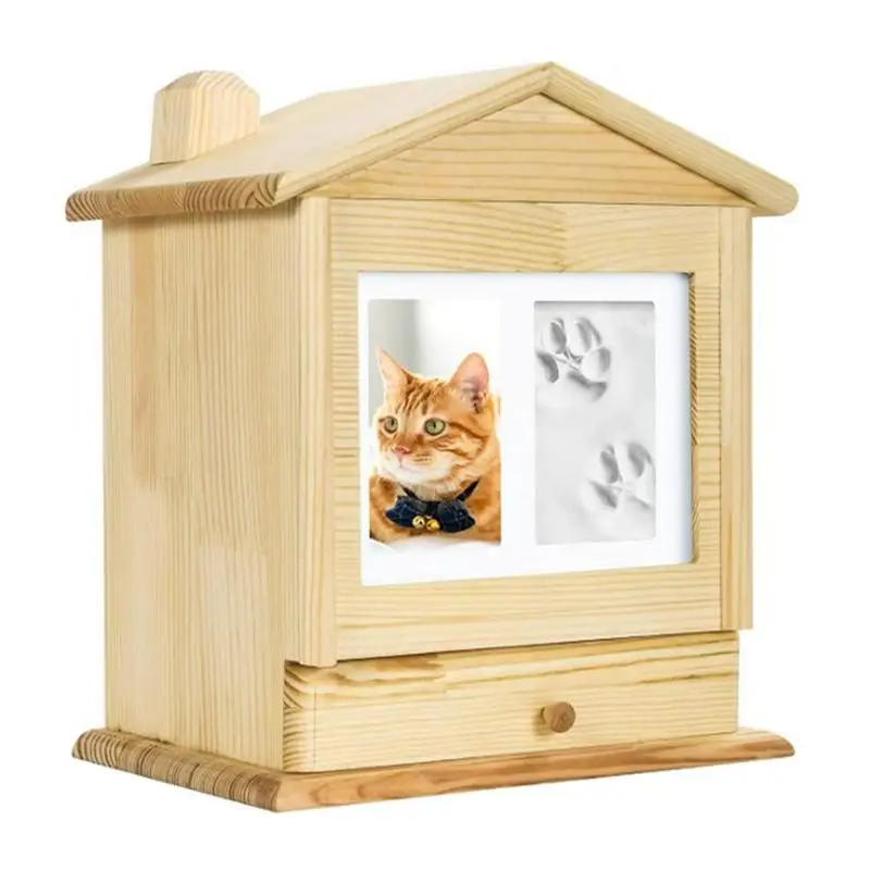 

Pet Urns Ashes Jars Wooden Pet Casket With Photo For Dogs Cats Birds Ashes Pet Cremation Funeral Memorial Urns Love Display