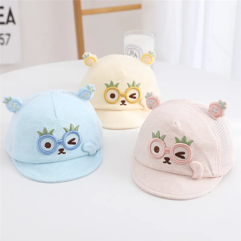 

2022 Summer Cotton Cartoon Mesh Casquette Baseball Cap Adjustable Snapback Hats for Children boy and girl 08