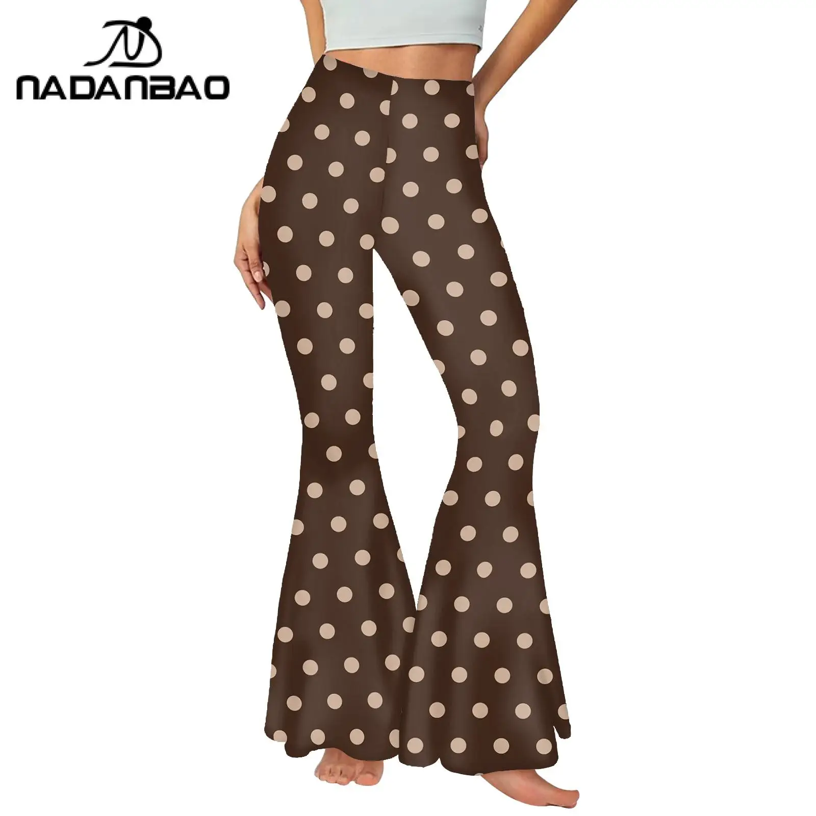 Nadanbao женские широкие брюки с принтом в горошек леггинсы для йоги колготки отдыха