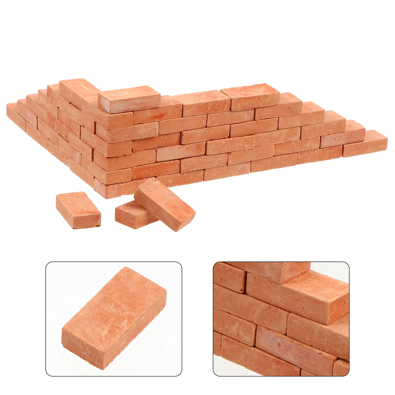

50 Pcs Real Mini Bricks Dining Table Set Table Miniature Ornament Homemade Ornaments Simulated Brick Blocks Scale Wall Bricks