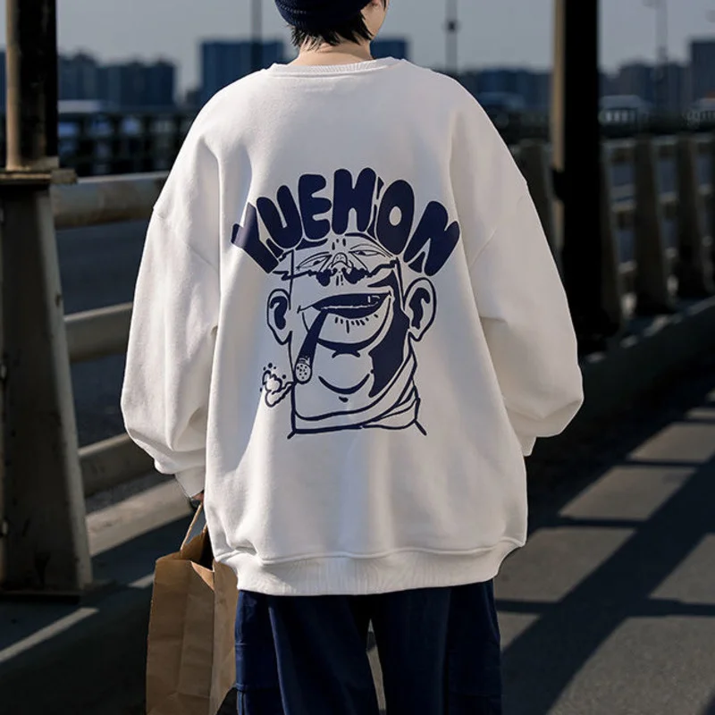 

Privathinker American Vintage Men's Sweatshirts Large Size Fashion Graphic Pullovers Hip Hop Male Round Neck Hoodies Autumn New