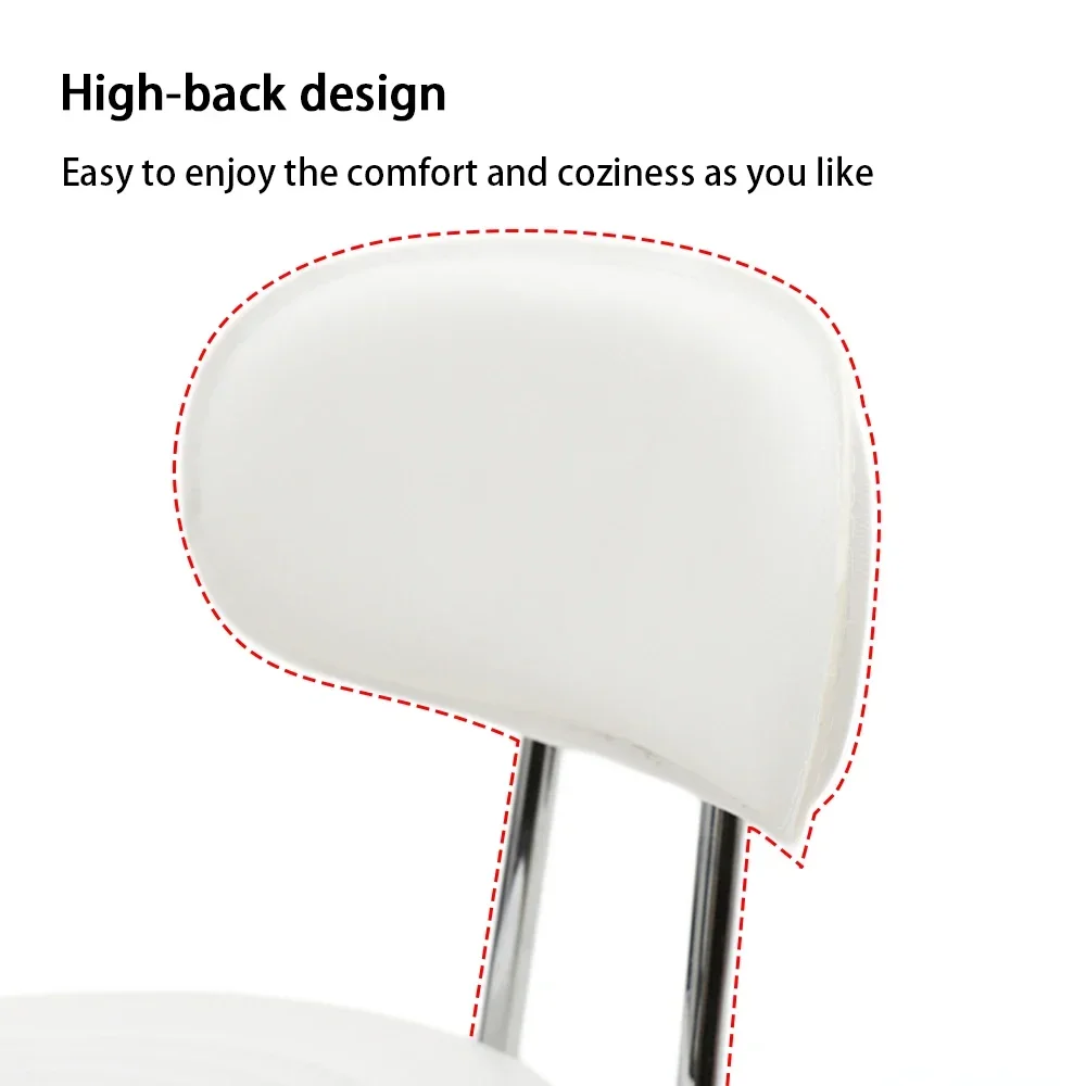 Регулируемый салонный стул круглой формы со спинкой и линией белый Cadeira De Barbeiro