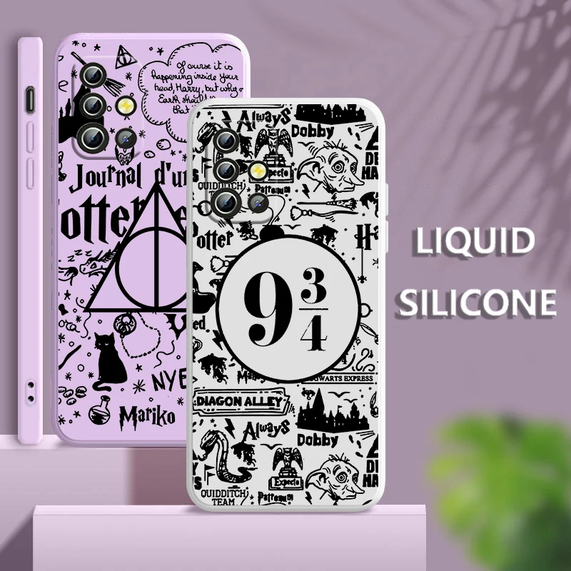 

School of Magic wink For Samsung A04 S A71 A51 A42 A41 A30 A32 A21S A12 A11 A01 A02 4G 5G Liquid Rope Phone Case