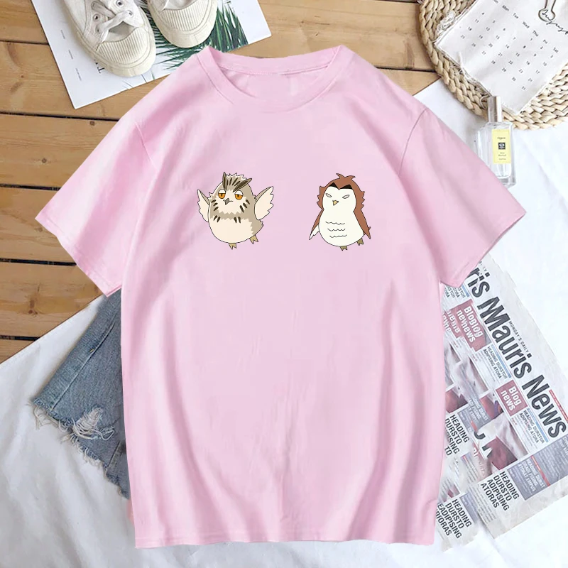 

Fukurodani Owls T Shirt Animal Print Bokuto and Akashi Haikyuu Tshirt Funny Women Cotton Japanese T Shirts Cartoon Tee Shirt Top