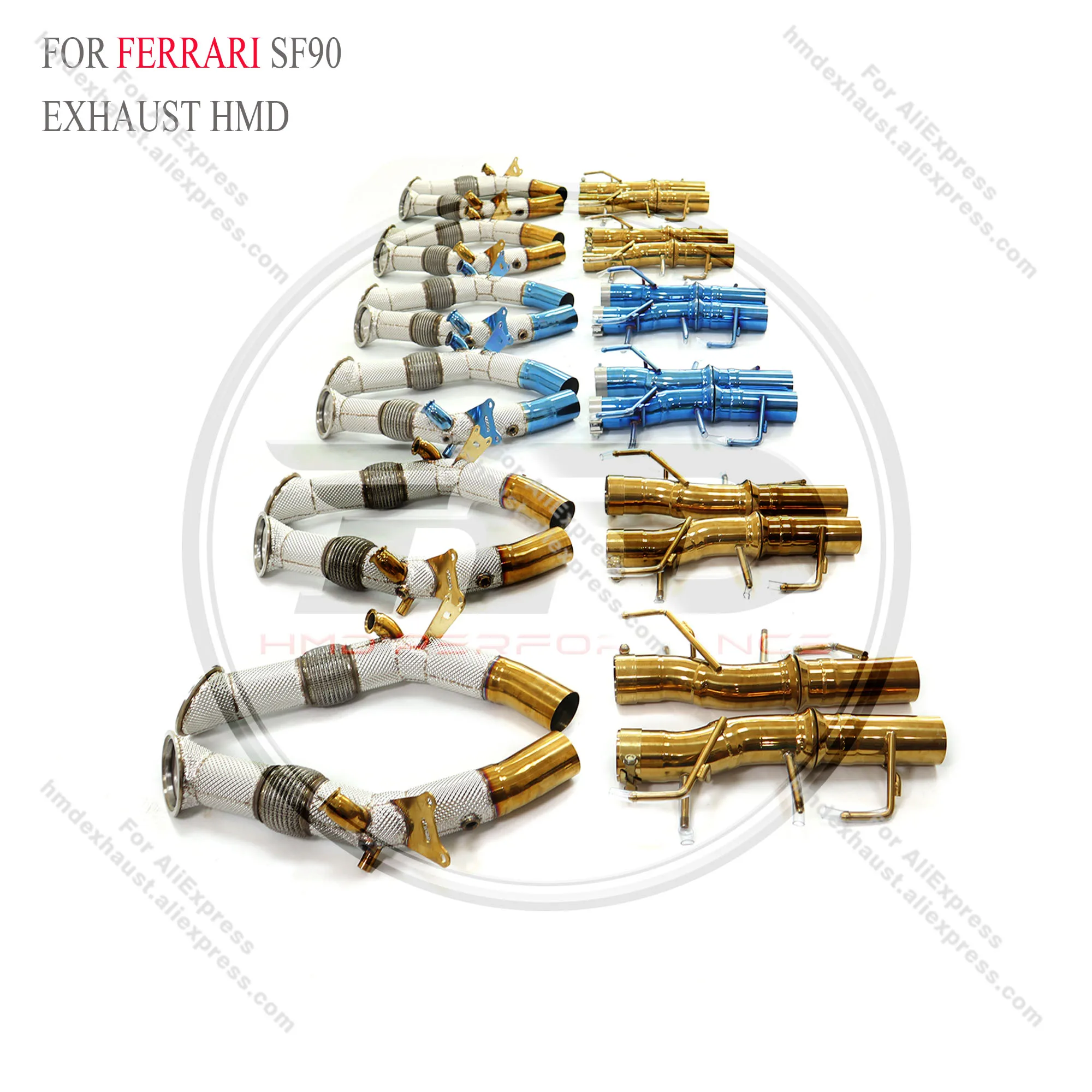 Выхлопная система HMD из нержавеющей стали Performance Catback Полный выхлоп для Ferrari SF90 2019+