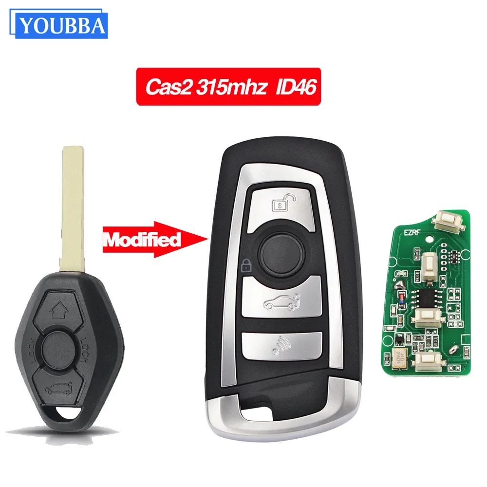 YOUBBA модифицированный дистанционный ключ Floding 315 МГц PCF7946 ID46 CHIP CAS2 для BMW E46 E60 E38 E53 E36