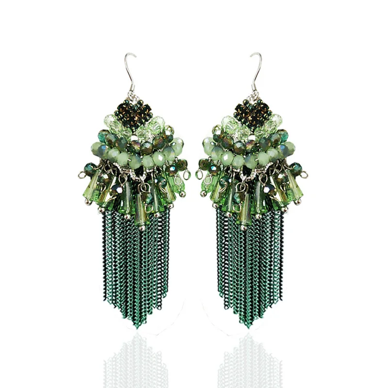 Серьги ручной работы в богемном стиле женские характерные массивные этническом