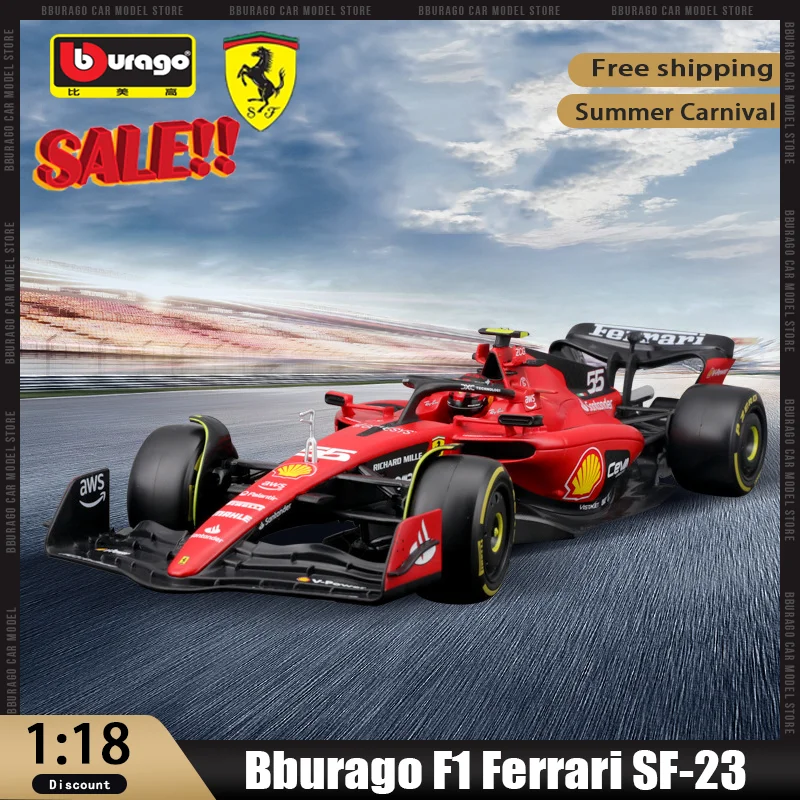 В наличии ограниченное по времени Специальное предложение Bburago 2023 F1 Ferrari Sf 23 сплав
