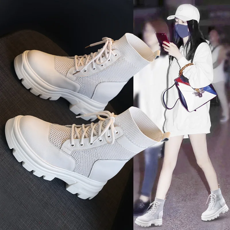 

Дышащие ботинки-мартинсы с вырезами, женская обувь, летние тонкие стильные весенне-осенние новые Крутые ботинки, крутая красивая обувь, маленький размер S