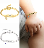 personalized name bracelets for baby%ef%bc%8ccustomized name id birthstone bracelet for girls boys newborn children kids birthday gifts