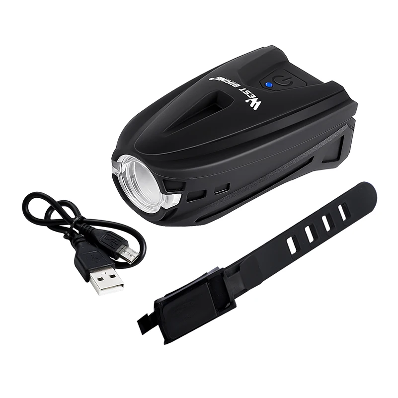 Велосипедный фонарь West Biking черный 1200 мАч