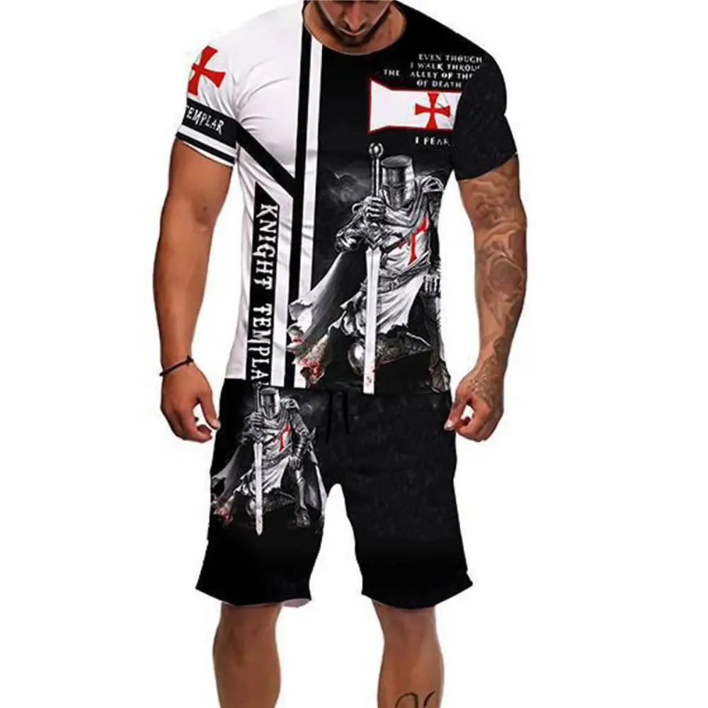 Men Clothes Plus Size 3D Printed T-shirt Suits Fashion Funny Graphic Round Neck Ropa Fashion Designer Short Sleeve 2 Pieces