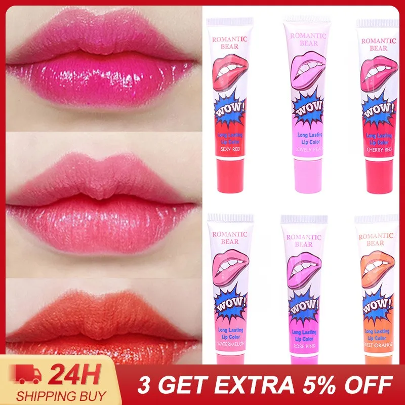 

6 Color Lip Gloss Waterproof Long Lasting Peel Off Tearing Lip Gloss Film Lipstick Lip Makeup Cosmetic TSLM1