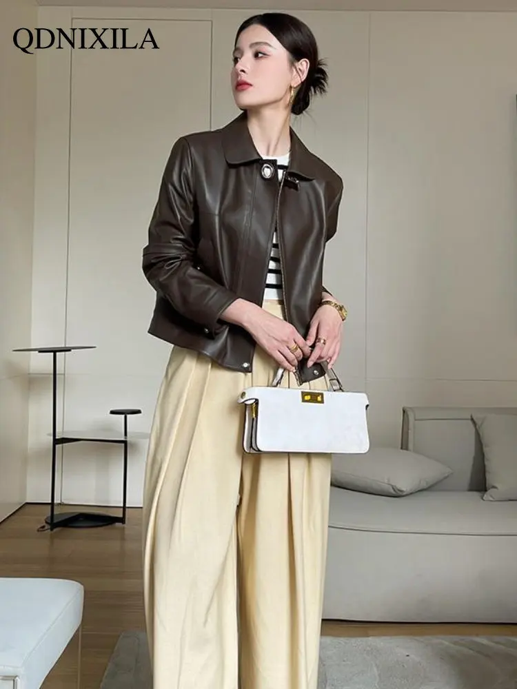 Leather Jacket Women Jackets for Women 2023 New Outerwear Short Jacket High Imitation Sheepskin Casual Spring Jacket Women Coat