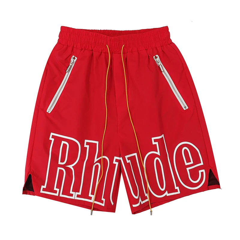 Mesh Rhude Shorts Men Women Bigh Logo Print Outdoor Pant