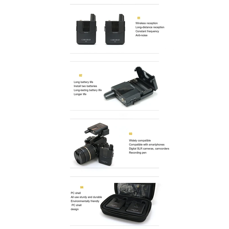 Беспроводная петличная микрофонная система CARLIRAD совместимая с цифровыми