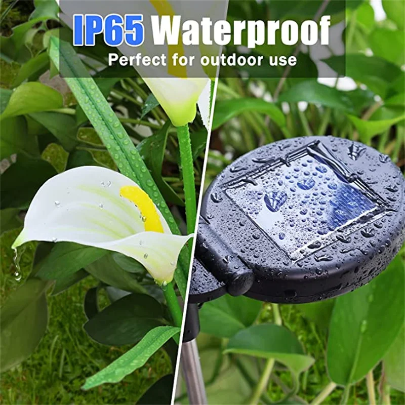 Светодиодный светильник с цветком лилии на солнечной батарее уличная лампа для