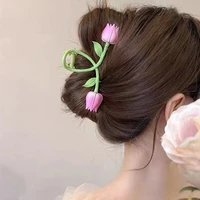 2022 korea new women metal hair claw elegant flowers hair clips barrette crab headband hairpin headwear hair accessories