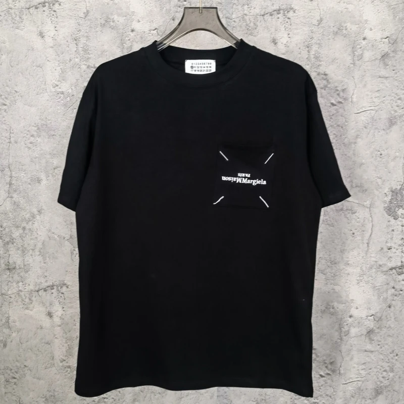 

Pocket Embroidered Letter Back Calendar Logo Mm6 Margiela T-shirt Youthful Vitality Succinct Style Top Tee Mm6 Margiela T Shirts