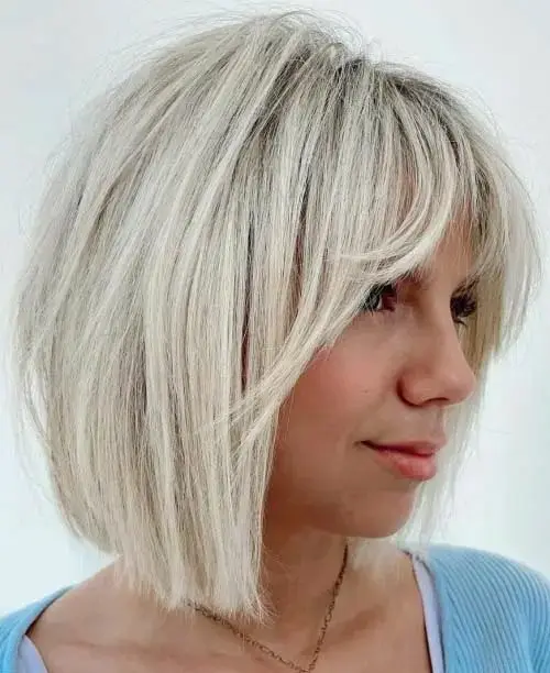 Новый сексуальный короткий прямой парик с челкой блонд синтетические парики