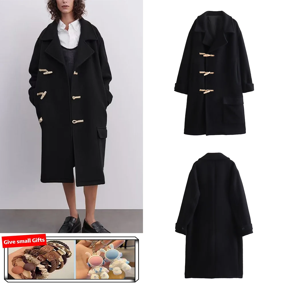 

New winter style European and American style knotted mid-length wool coat