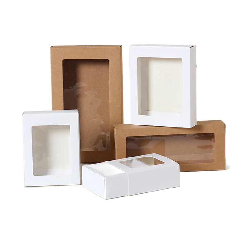 5 шт. коробка из крафт-бумаги для упаковки подарков |