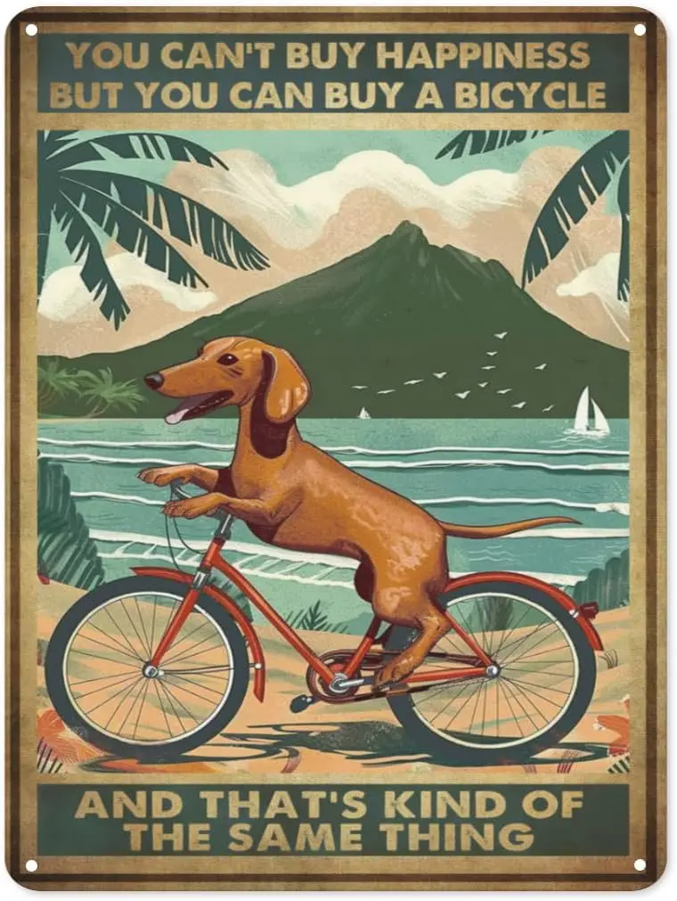 You Cn't Buy Hppness But Cn Bcycle Metl Tn Sgn Decorton rt Plque for Busness Br Home Room Grge Mn Cve Funny Style 8