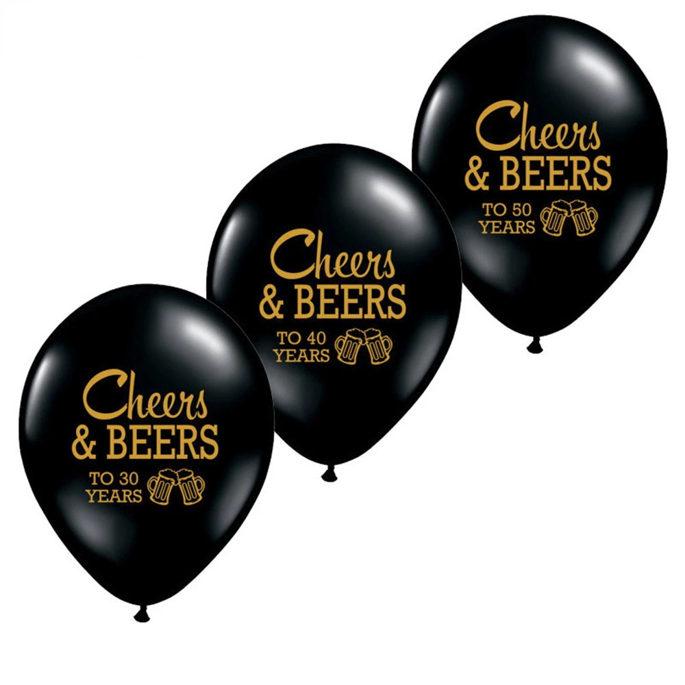 

10pcs Cheers&Beers to 21 30 40 50 Years Wedding Anniversary 10inch Latex Balloons Adults Aged Birthday Party Decor Supplies