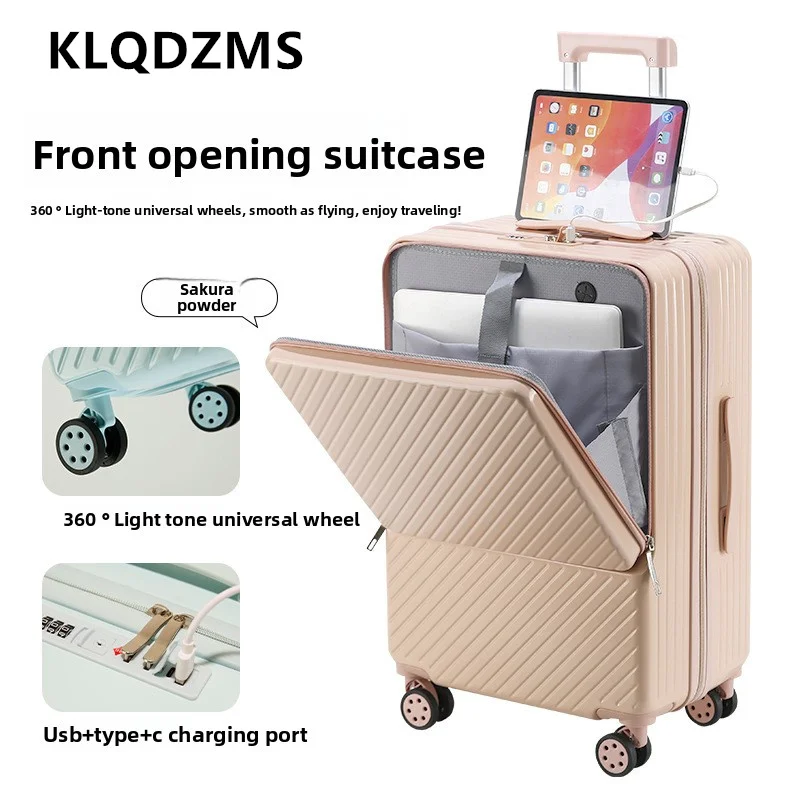 KLQDZMS 20222426-дюймовый чемодан на колесиках из ABS+PC для женщин, с функцией зарядки, многофункциональный набор для ручной клади (art.: 3920d954ff0cb) - 3920d954ff0cb