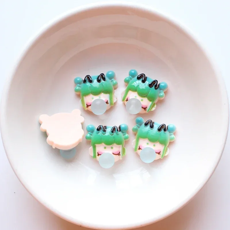 10 шт. Мультяшные пузырьки выдувающая девушка Симпатичные петли с плоской задней