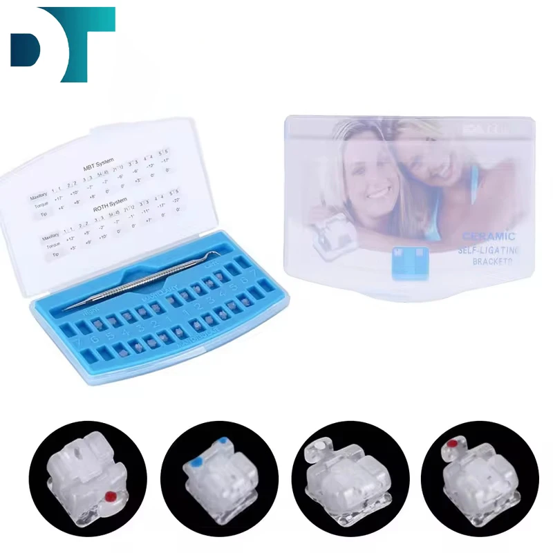 stomatologiczna 20 sztuk/zestaw samoligaturująca rurka wspornik ortodontyczny ceramiczny 345 hak całkowicie Roth/MBT 022 narzędzie stomatologiczne