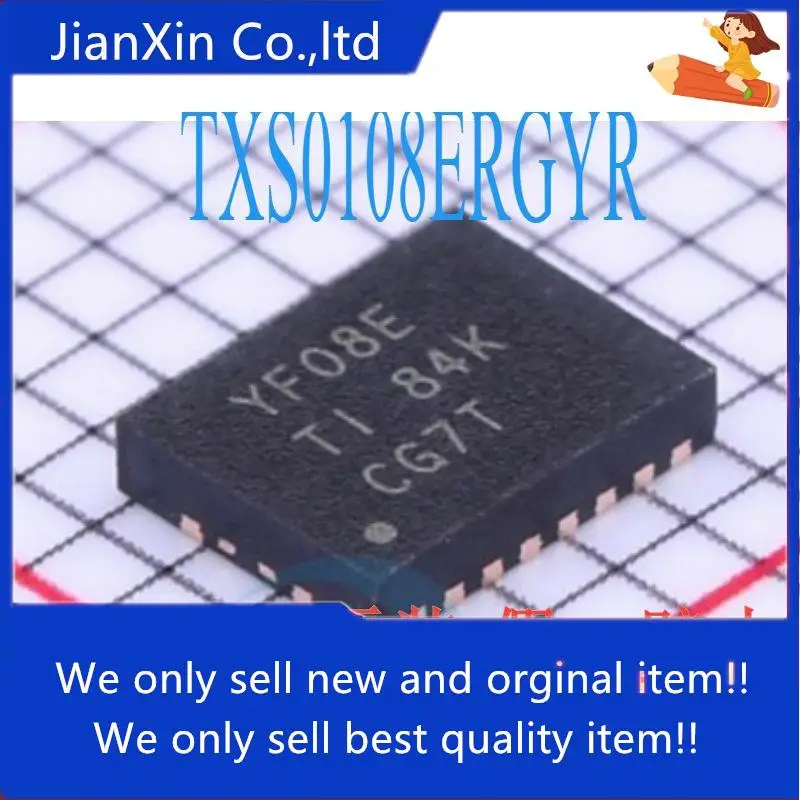 

10pcs 100% orginal new TXS0108ERGYR/TXB0108RGYR silk screen YF08E/YF08 VQFN20