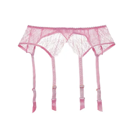 Women's Sexy Lingerie Sheer Lace Garter Belt Suspenders Transparent Underwear Adjustable Double Breasted Waist Belt For Stocking