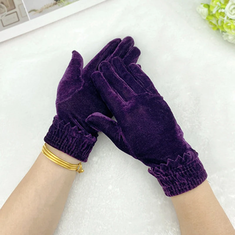 

Women Gloves Trendy Flannel Driving Mittens Women's Gold Velvet Thin Winter Warm Outdoor Sports Fitness Cycling Gloves