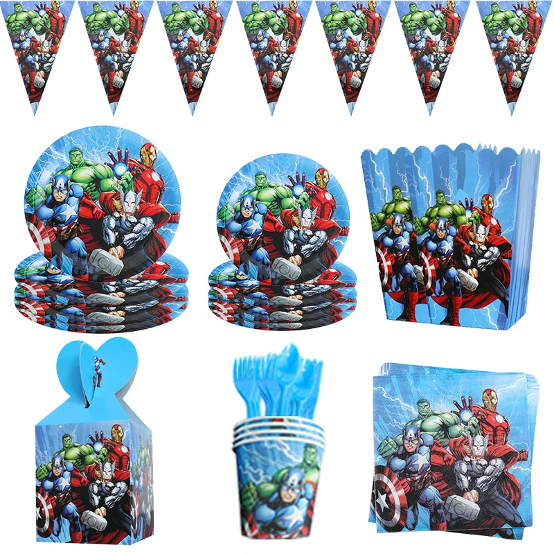 Набор одноразовой посуды Marvel мстители бумажная коробка для попкорна и конфет