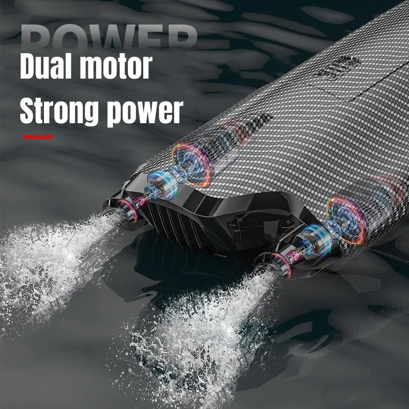 2022 Brand New RC Electric Speedboat Racing Boat Racing Water Toy High Speed Twin Pump Vortex Jet 2.4G Remote Control Boat enlarge