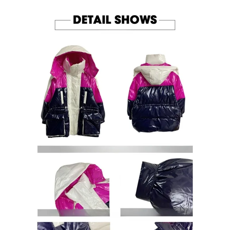Жареный уличный цвет яркий пух хлопковая куртка женская короткая сеть красный 2024