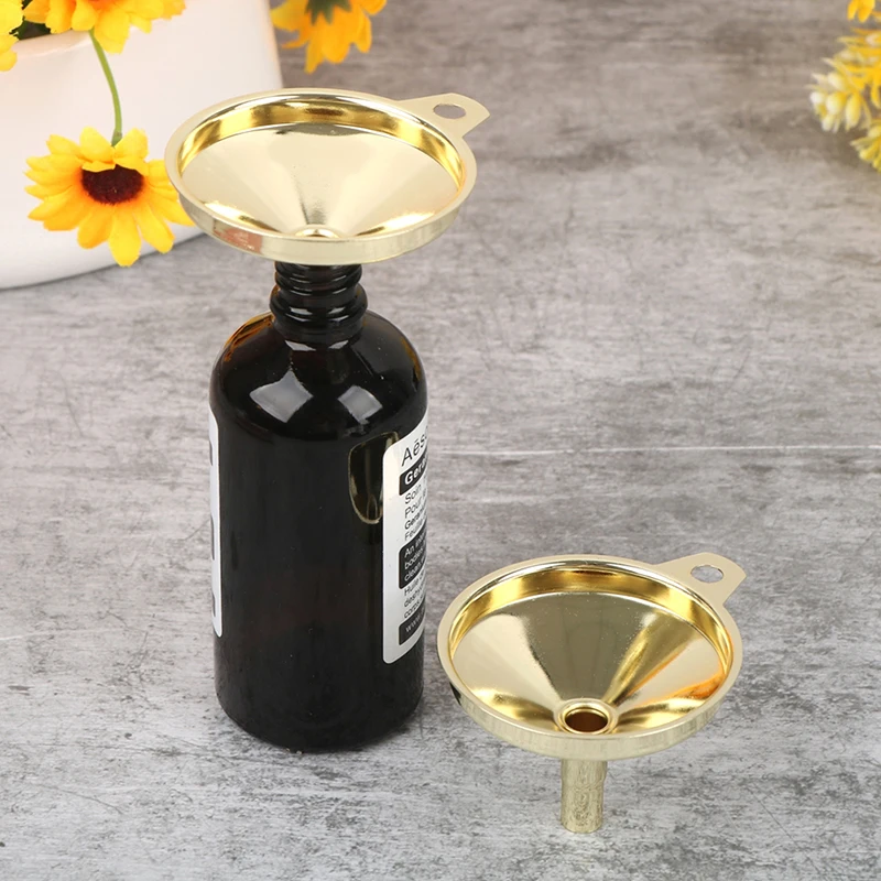 Functional Stainless Steel Gold Funnel Cone Oil Liquid Dispenser Kitchen Tools
