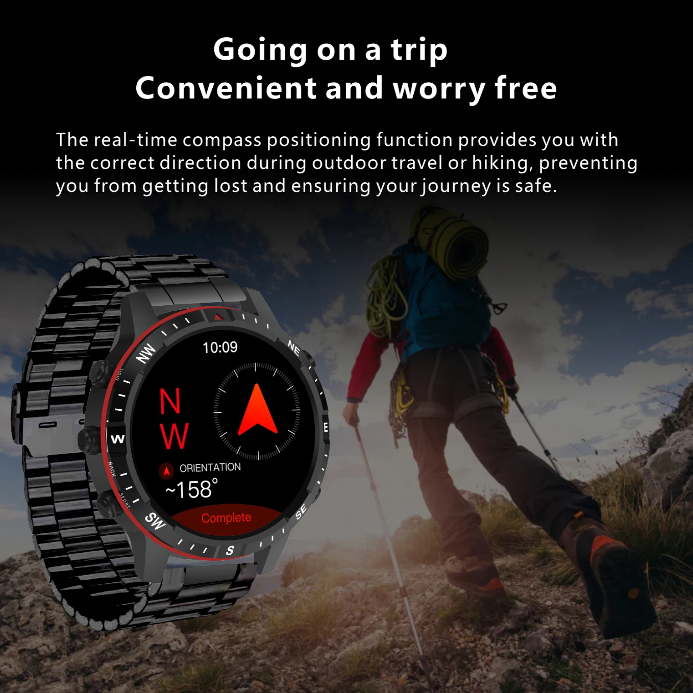 Спорт на открытом воздухе для мужчин 1 62 &quotСмарт-часы Компас Карта NFC Голосовой