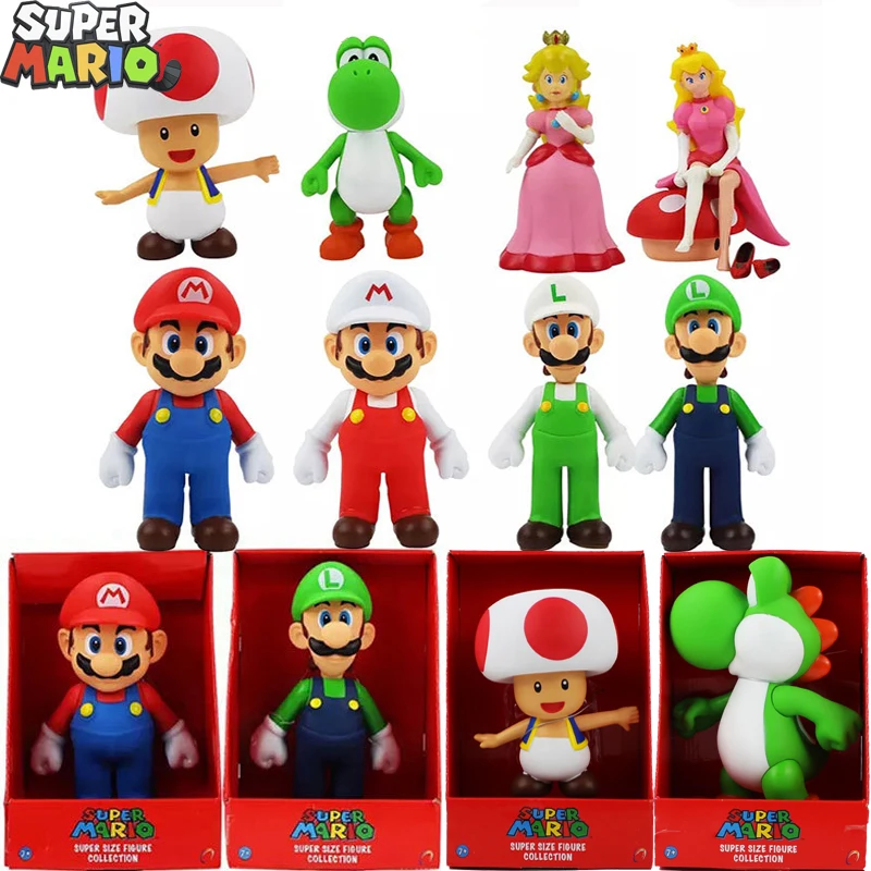 Yoshi Luigi Toad Bowser Anime Peripherals Collection Model Doll Ornament Children Toys Gifts