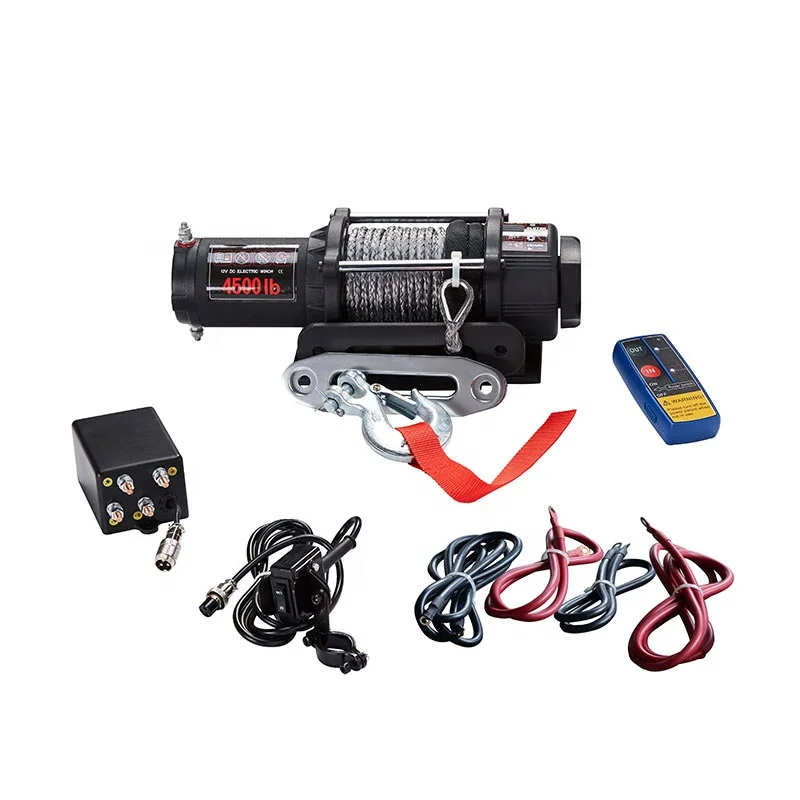 

China Manufacturer Electric 4500 lb Winch 4x4 12v with Synthetic Rope