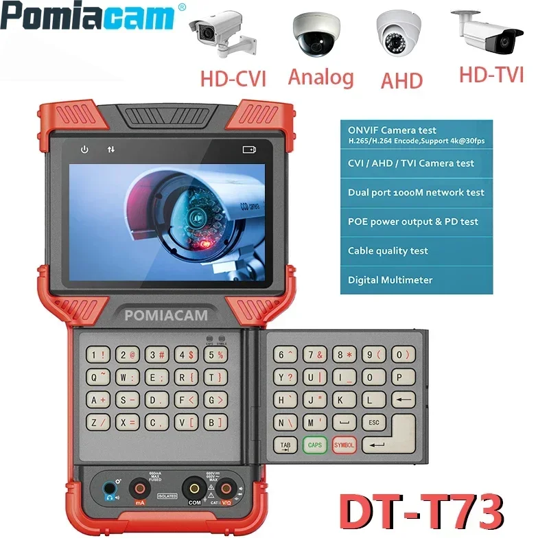 Фото T73 4-дюймовый экран CCTV TESTER Поддержка H.265/H.264 4K IP-камера TVI, AHD, CVI 3.0 Камера ONVIF Тест IP Конфигурация Тест IPC №1