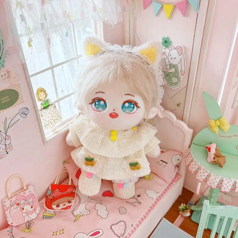 

20cm Doll Clothes shoes headband Dress Suit For Movie Star Idol EXO Plush Dolls Accessories Replaceable Clothes Toys