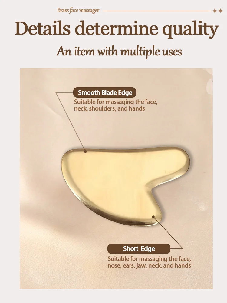 Бесплатный Пользовательский логотип гуаша инструмент для лица медный Массажа