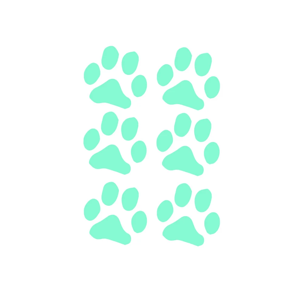 

6pcs Paw Night Luminous Stickers Glow in the Dark Wall Decals Removable Pawprint Stickers for Nursery Wall Decor