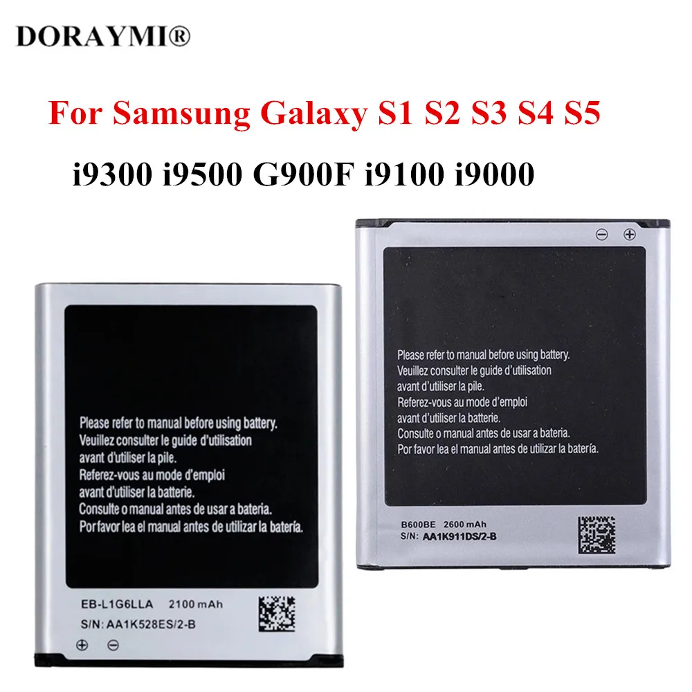 

New Original Battery For Samsung Galaxy S1 S2 S3 S4 S5 i9500 i9000 G900F i9100 i9300 Replacement Phone Batteria With NFC