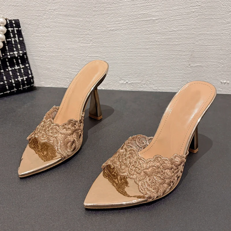 Шлепанцы Liyke женские с вышивкой ручной работы пеньковые сандалии пикантные туфли