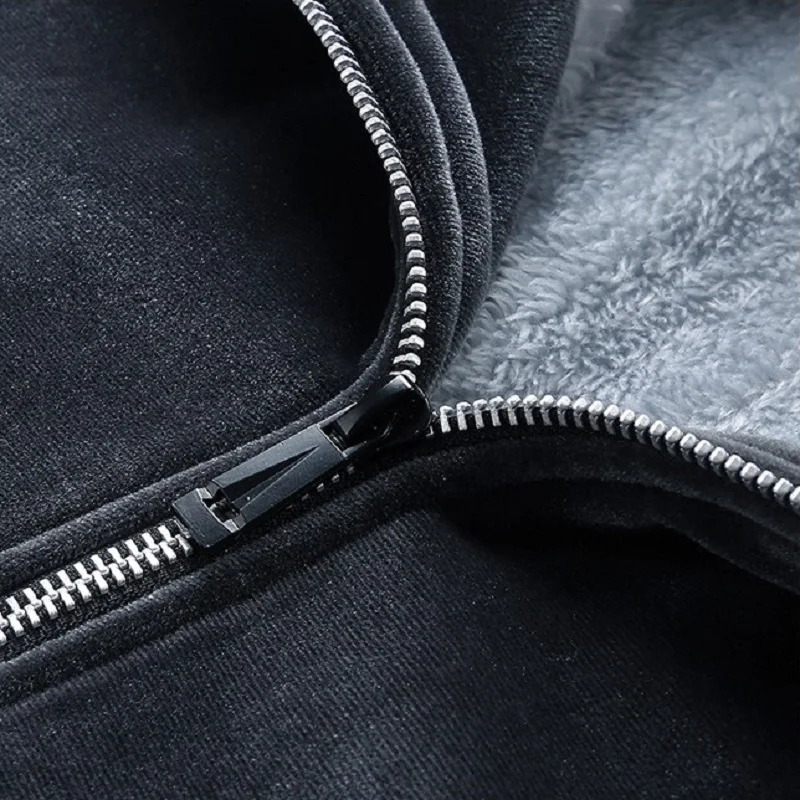 Double Sided Golden Velvet Warm Jacket Men's Autumn and Winter Baseball Uniform Korean Fashion Plush Coat Oversize Clothes