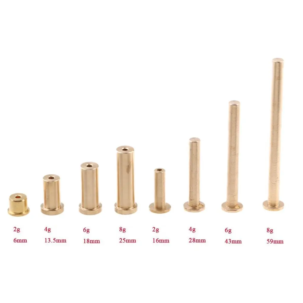 

2/4/6/8g 6/13.5/18/25/16/28/43/59mm Brass Golf Shaft Tip Plug Weight