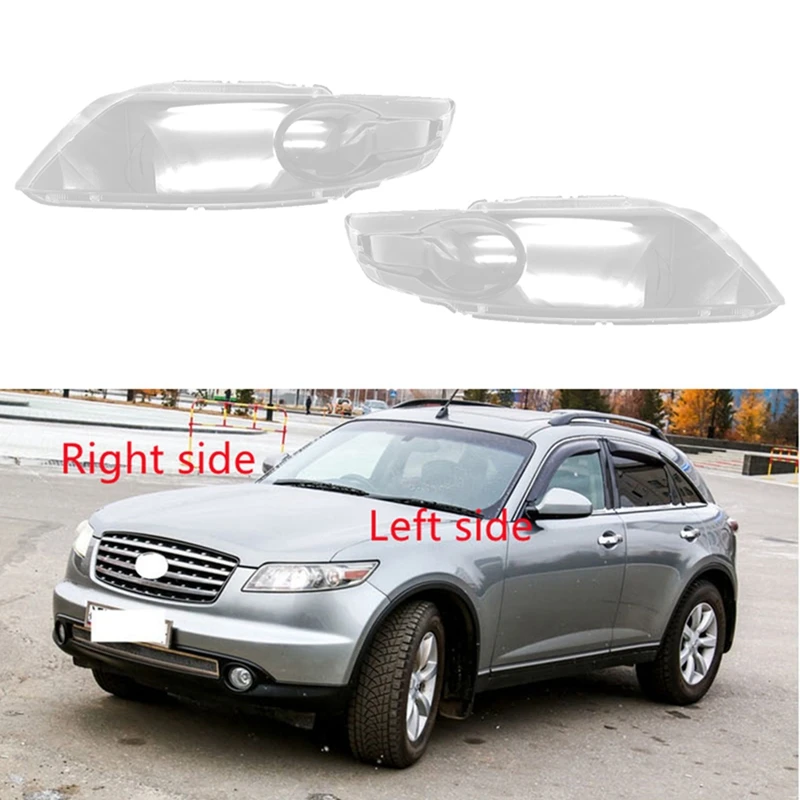 Car Headlight Shell Lamp Shade Transparent Lens Cover For Infiniti FX35 F45 2004 2005 2006 2007